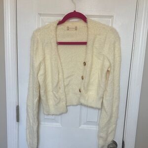 Altar'd State Cream Fuzzy Sweater